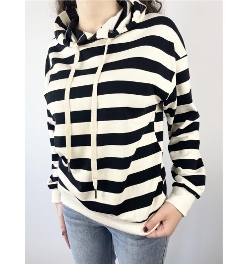 Sudadera listas capucha...