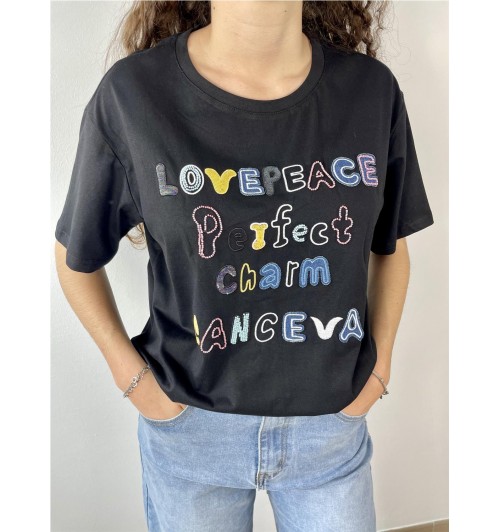 Camiseta love peace NEGRO...