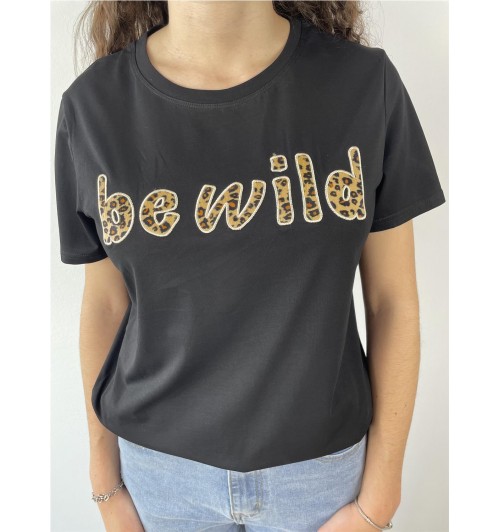 Camiseta be wild NEGRO...