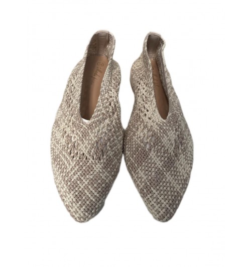 Slippers rafia bicolor BEIGE...