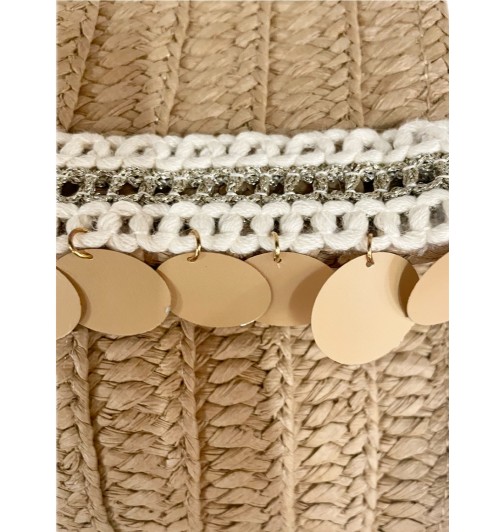 Cartera bandolera rafia abalorios Cartera bandolera rafia abalorios