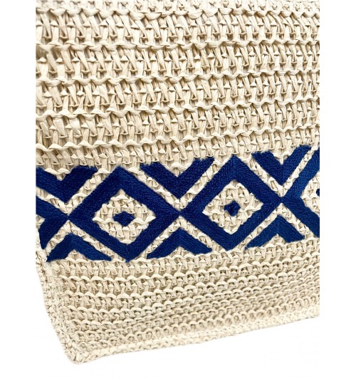 Bolso tote rafia dibujado Bolso tote rafia dibujado