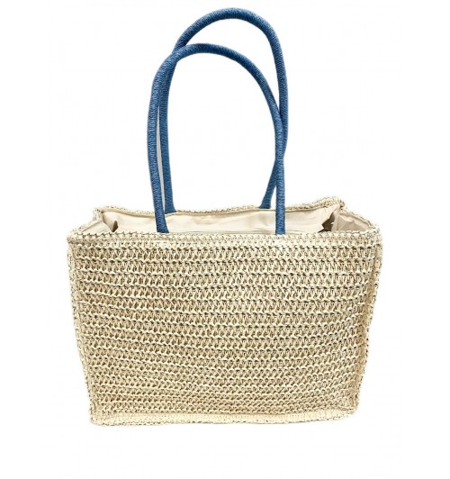 Bolso tote rafia dibujado Bolso tote rafia dibujado