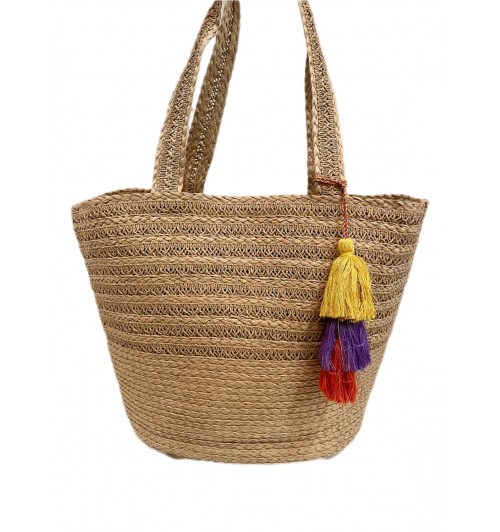 Cesto rafia con colgante