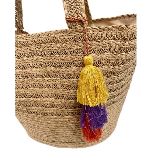 Cesto rafia con colgante 2