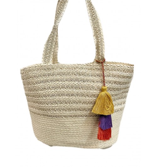 Cesto rafia con colgante 2