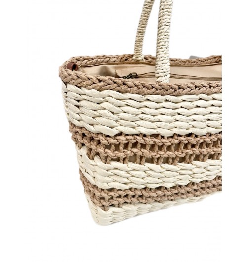 Bolso tote rafia bicolor Bolso tote rafia bicolor