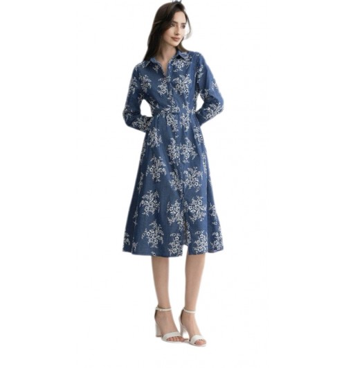 Vestido camisero jeans bordado