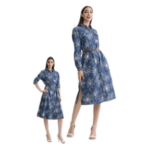 Vestido tencel jeans pintado