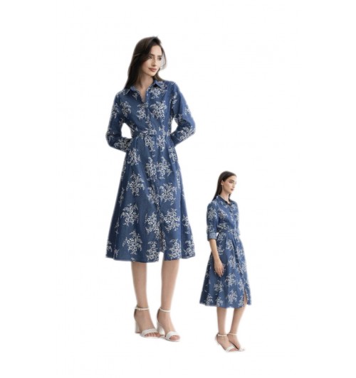 Vestido camisero jeans bordado