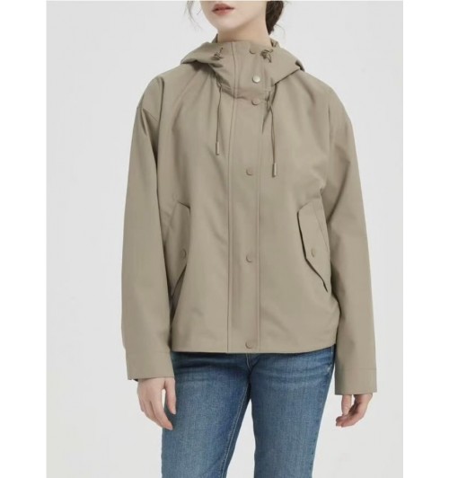Parka chubasquero capucha crop