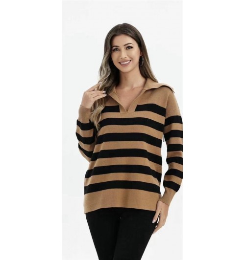 Suéter camisero franjas