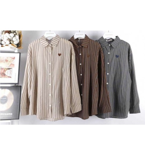 Camisa listas bordado cuore Camisa listas bordado cuore