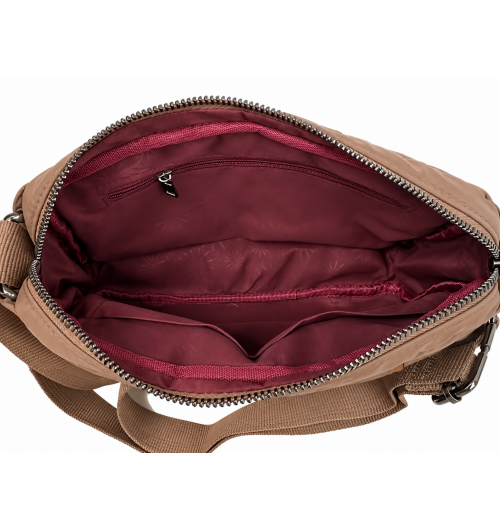 BANDOLERA NYLON RIBETE BEIGE