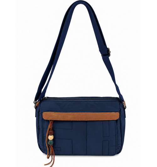 BANDOLERA NYLON RIBETE GR AZUL MARINO