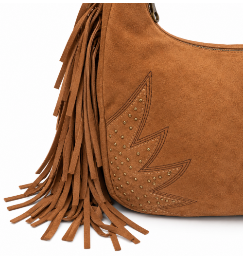 BOLSO SERRAJE FLECOS Y BORD. CAMEL...