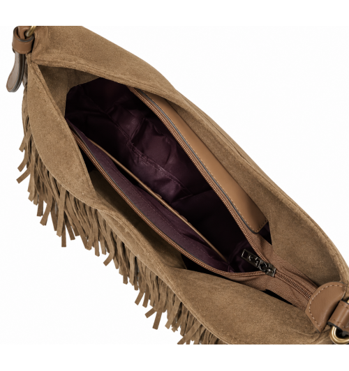 BOLSO SERRAJE  FLECOS CAMEL
