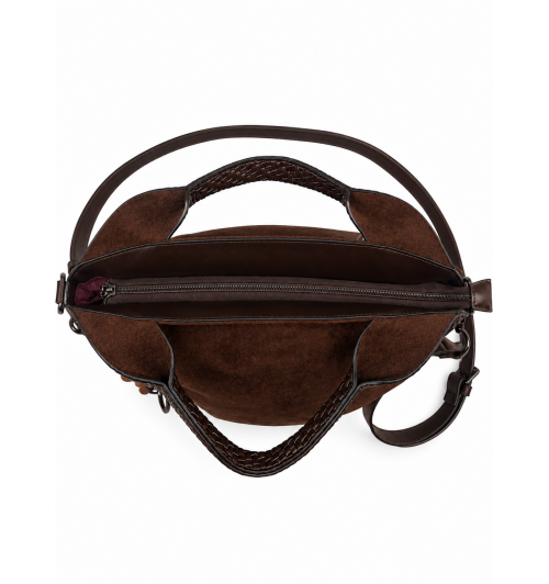 BOLSO OVAL  SERRAJE MARRON