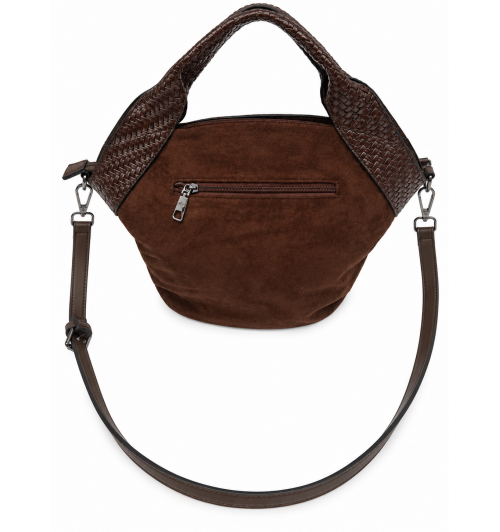 BOLSO OVAL  SERRAJE MARRON