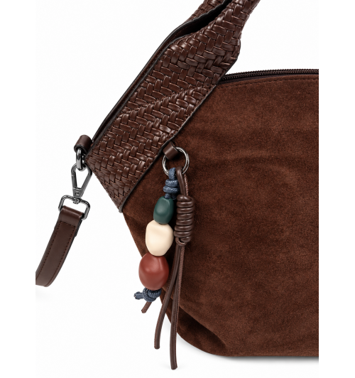 BOLSO OVAL  SERRAJE MARRON
