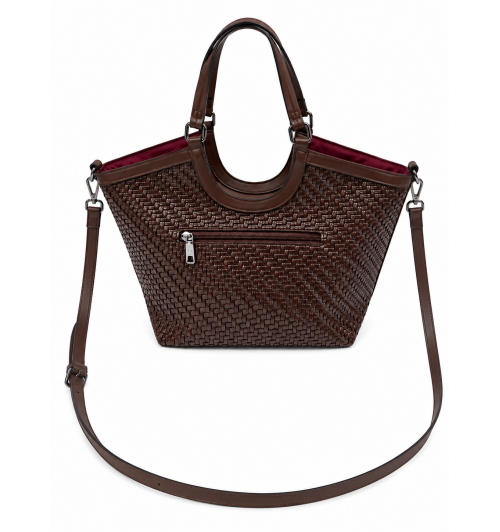 BOLSO ECOP. TRENZADO MARRON