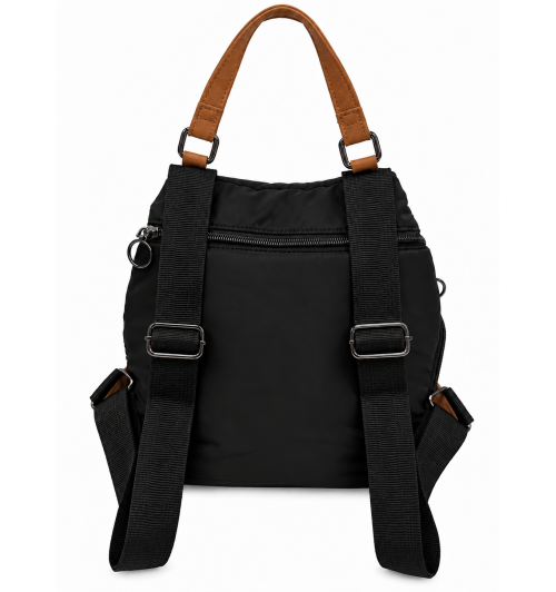 MOCHILA NYLON RIBETE NEGRO 2