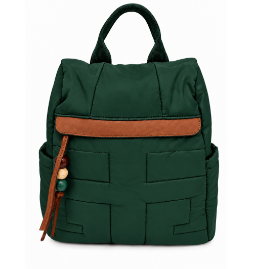 MOCHILA NYLON RIB. CUERO