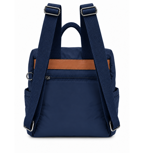 MOCHILA NYLON RIB. CUERO 2