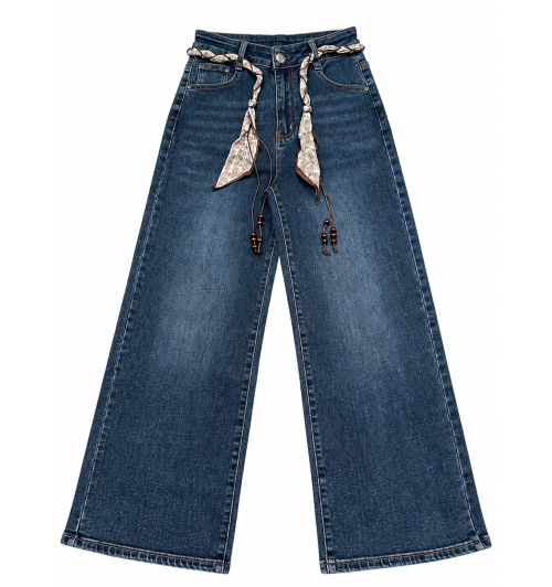 JEANS WIDE LEG C/PAÑUE