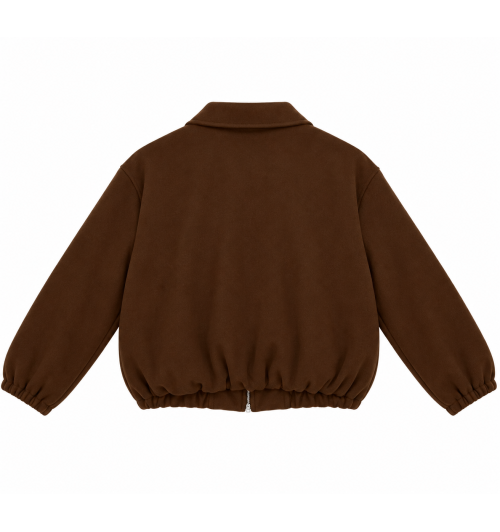 CHAQUETA PAÑO BOMBER CHOCOLATE 2