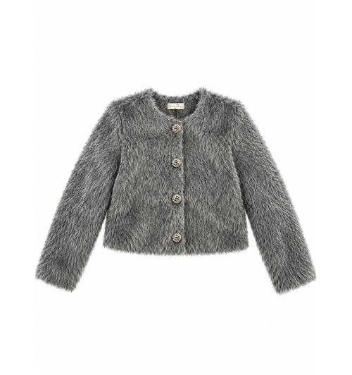 CHAQUETA CORTA PELO CEM GRIS