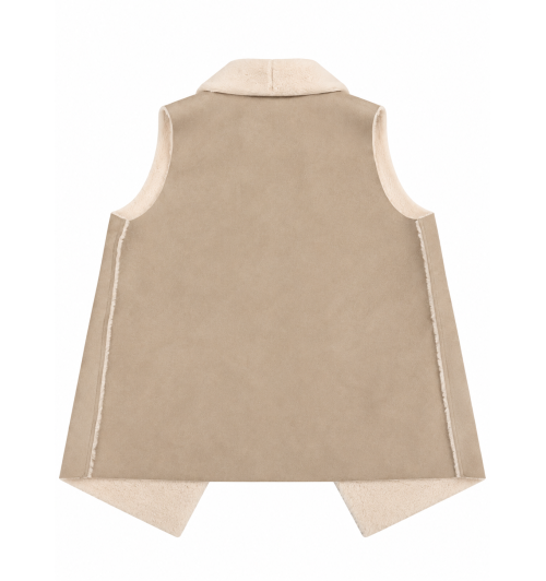 CHALECO PIEL VUELTA BEIGE