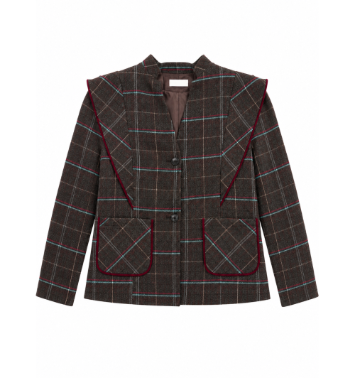 CHAQUETA CUADROS CHORRER AIN MARRON