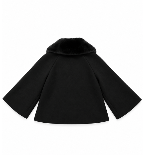 CHAQUETA PAÑO CORTA CUELLO PELO
