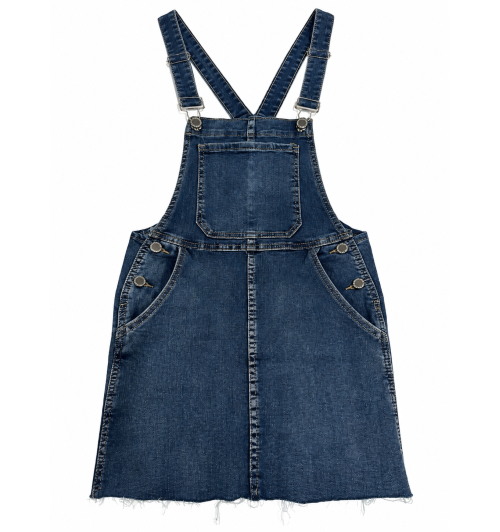FALDA PETO ELÁST. JEANS AZUL