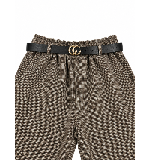 PANTALÓN CUADRIT BOLS. CC M-3X MARRON