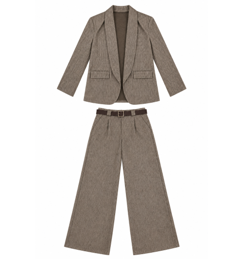 CONJ. CAFTÁN Y PANT. ESPIGA BEIGE